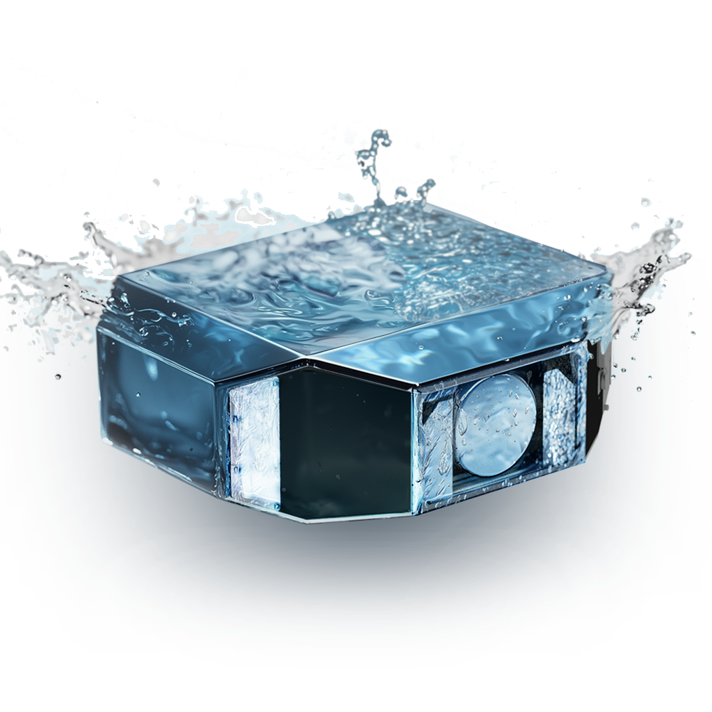 LAZR 20K™ projector in splash of water LAZR 20K™ projector in splash of water