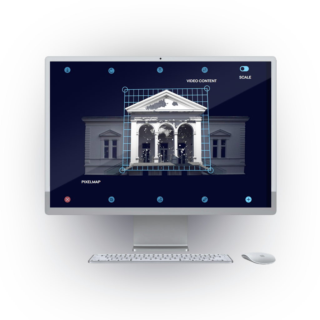 Lumiverse™ embedded projection mapping software Lumiverse™ projection mapping software is included with the LM3X LAZR 20K package. You can access it via internet access from your phone or computer.