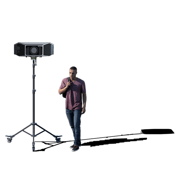 LM3X LAZR 20K™ projector on a tripod